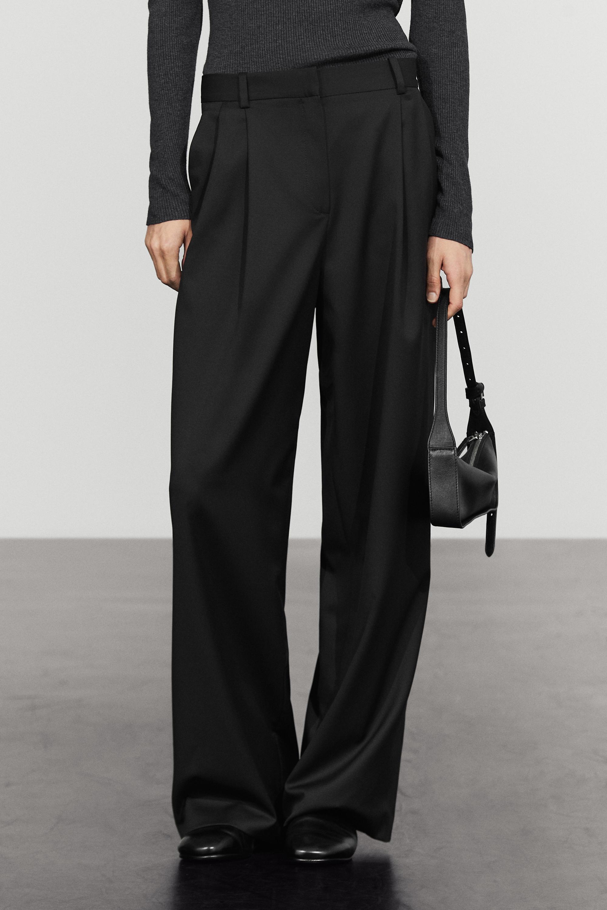 Extra fine wool pleated pants